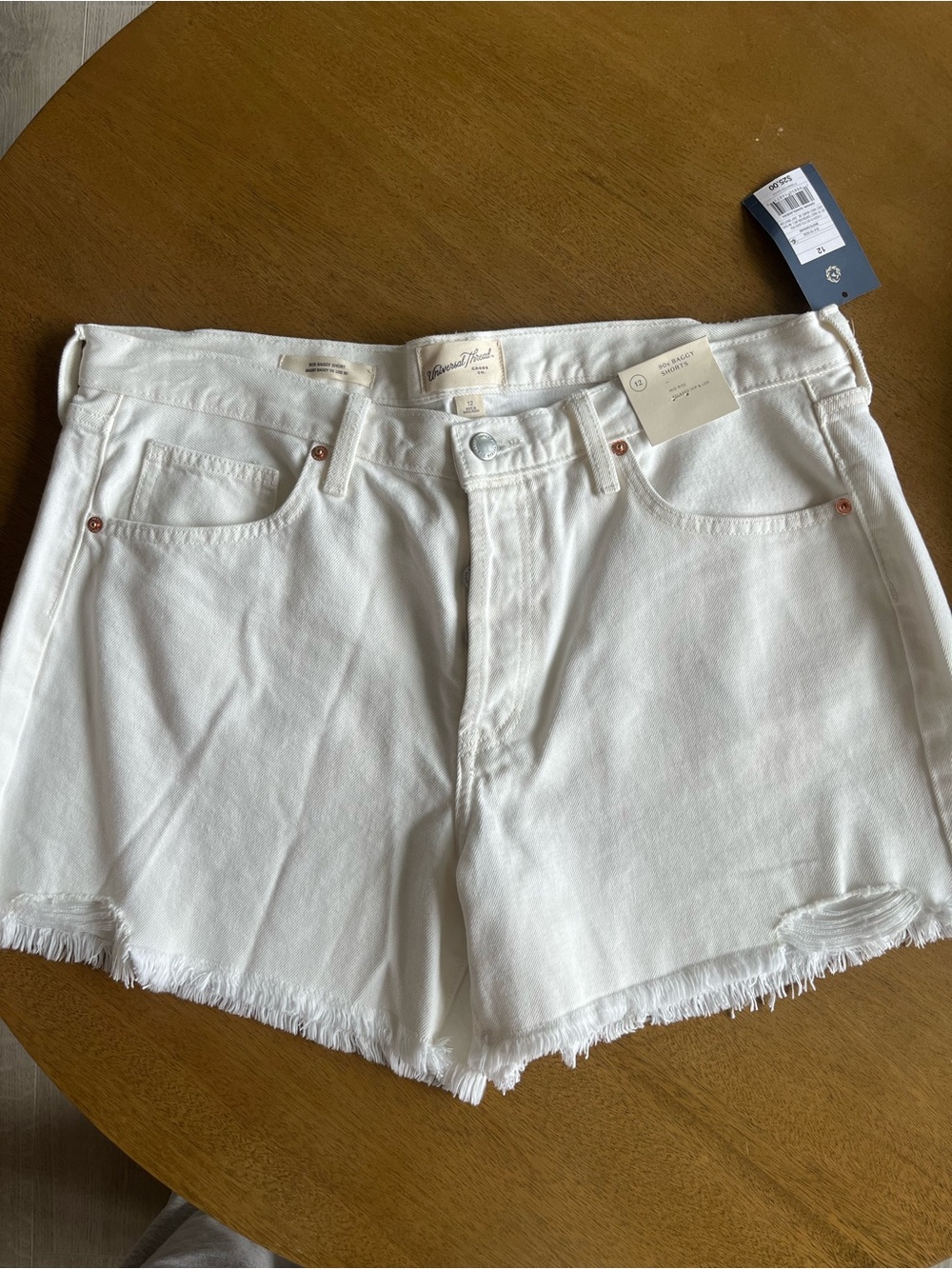 NWT High-Rise White Denim Shorts